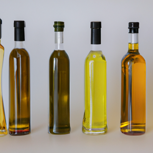 תמונה המציגה מגוון בקבוקי שמן זית ברמות חומציות שונות